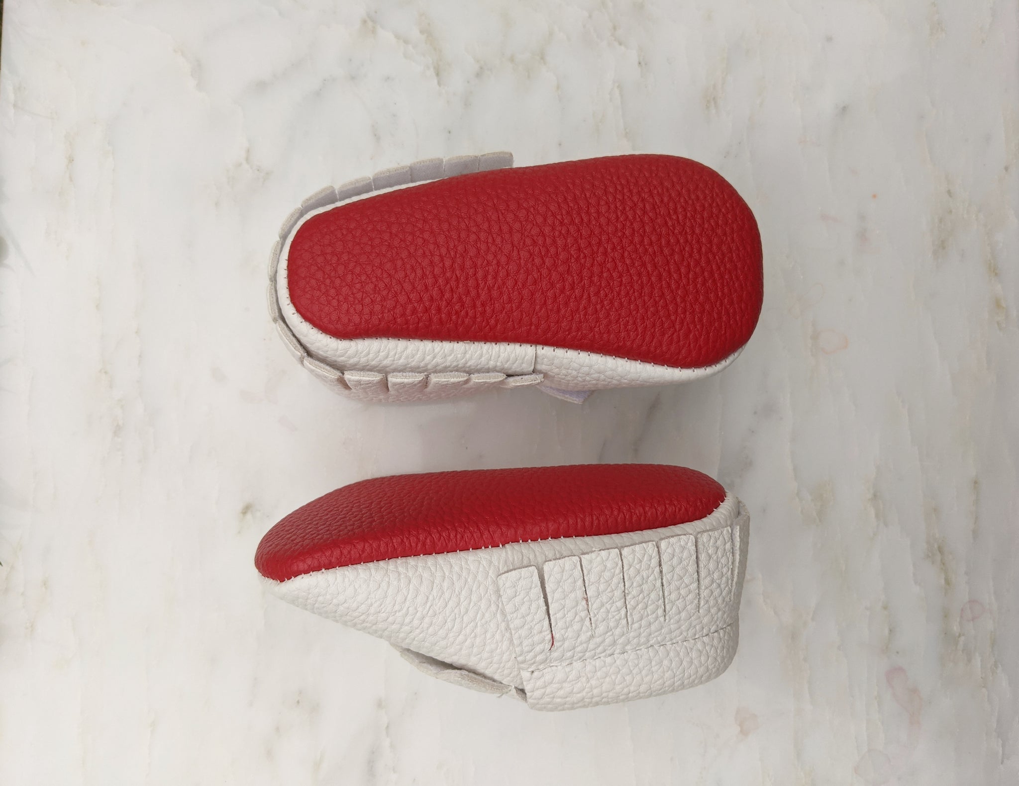 Red Bottom Baby Moccasin Shoes Red Bottom Louboutin Style Red 