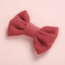 Load image into Gallery viewer, Corduroy Hair Bow Clip Set - 11 Colors
