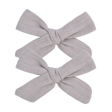 Load image into Gallery viewer, Linen Hair Bow Clip Set - 12 Colors
