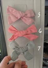 Load image into Gallery viewer, Linen Hair Bow Clip Set - 12 Colors
